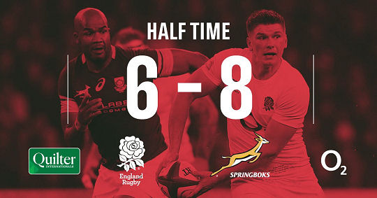 England v Springboks HT